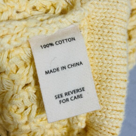 Buckle Gilded Intent Crochet Knit Crop Top Yellow Knit Sz Large - Picture 9 of 9